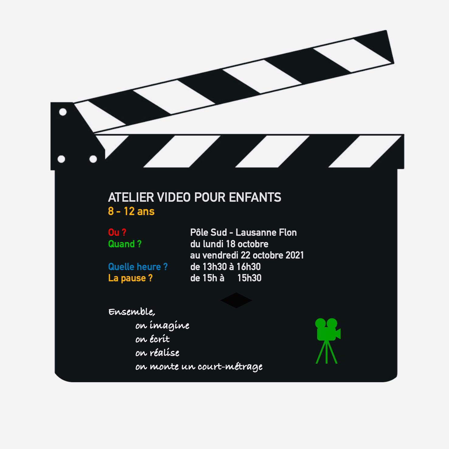 Atelier – vidéo pour enfants (8 – 12 ans) – ANNULÉ